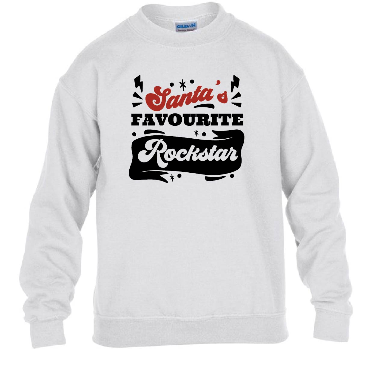 Kids Christmas Sweatshirt - Santa's Favourite Rockstar