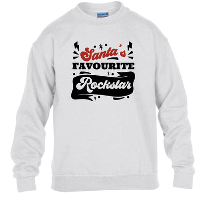 Kids Christmas Sweatshirt - Santa's Favourite Rockstar