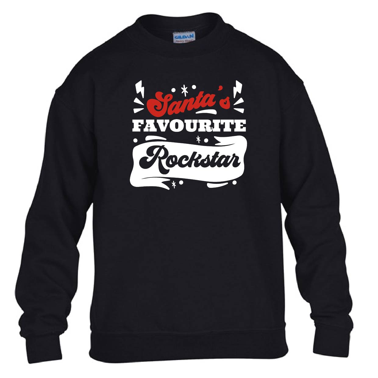 Kids Christmas Sweatshirt - Santa's Favourite Rockstar