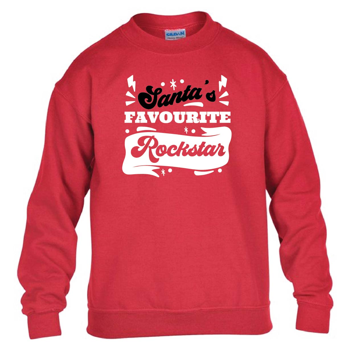 Kids Christmas Sweatshirt - Santa's Favourite Rockstar