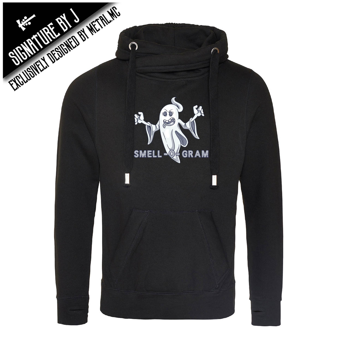 Smell-O-Gram Fitted Cross-Neck Hoodie