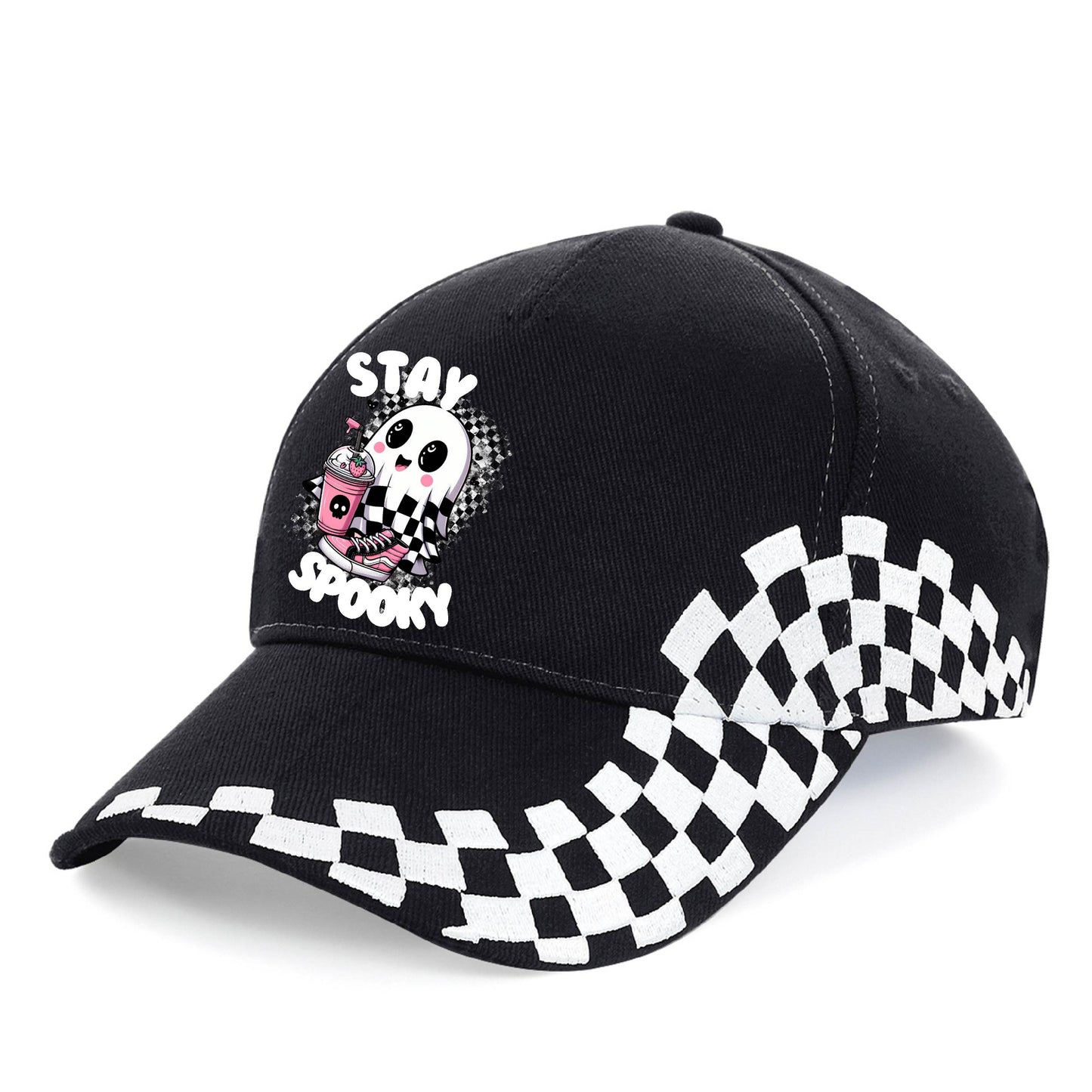 Checkerboard Baseball Cap - Stay Spooky