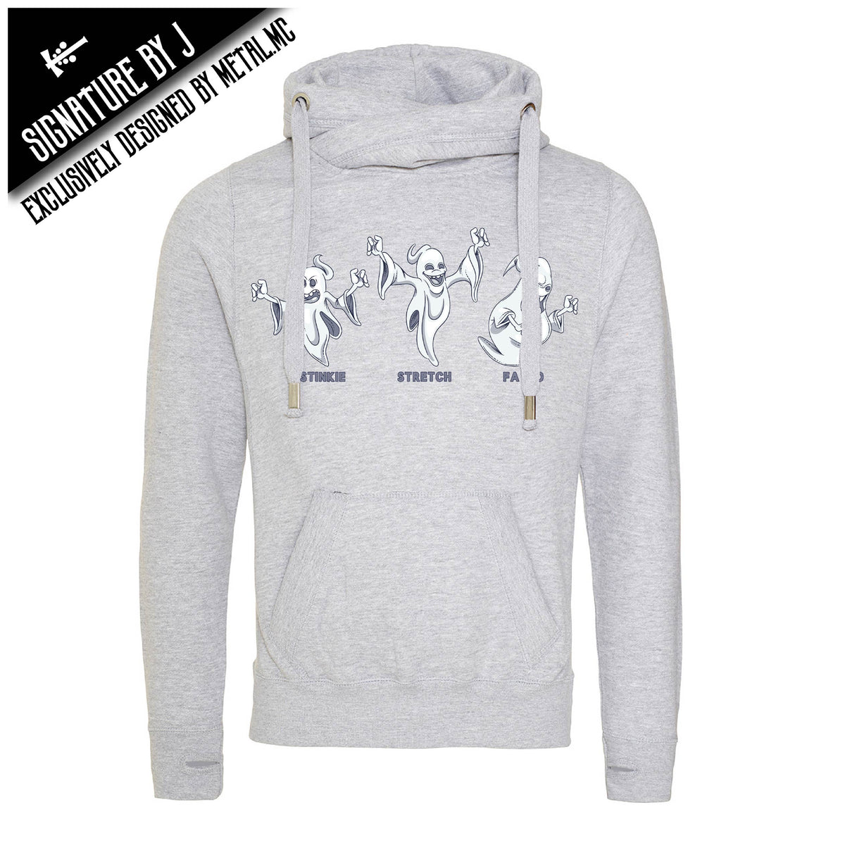 The Ghostly Trio Fitted Cross-Neck Hoodie