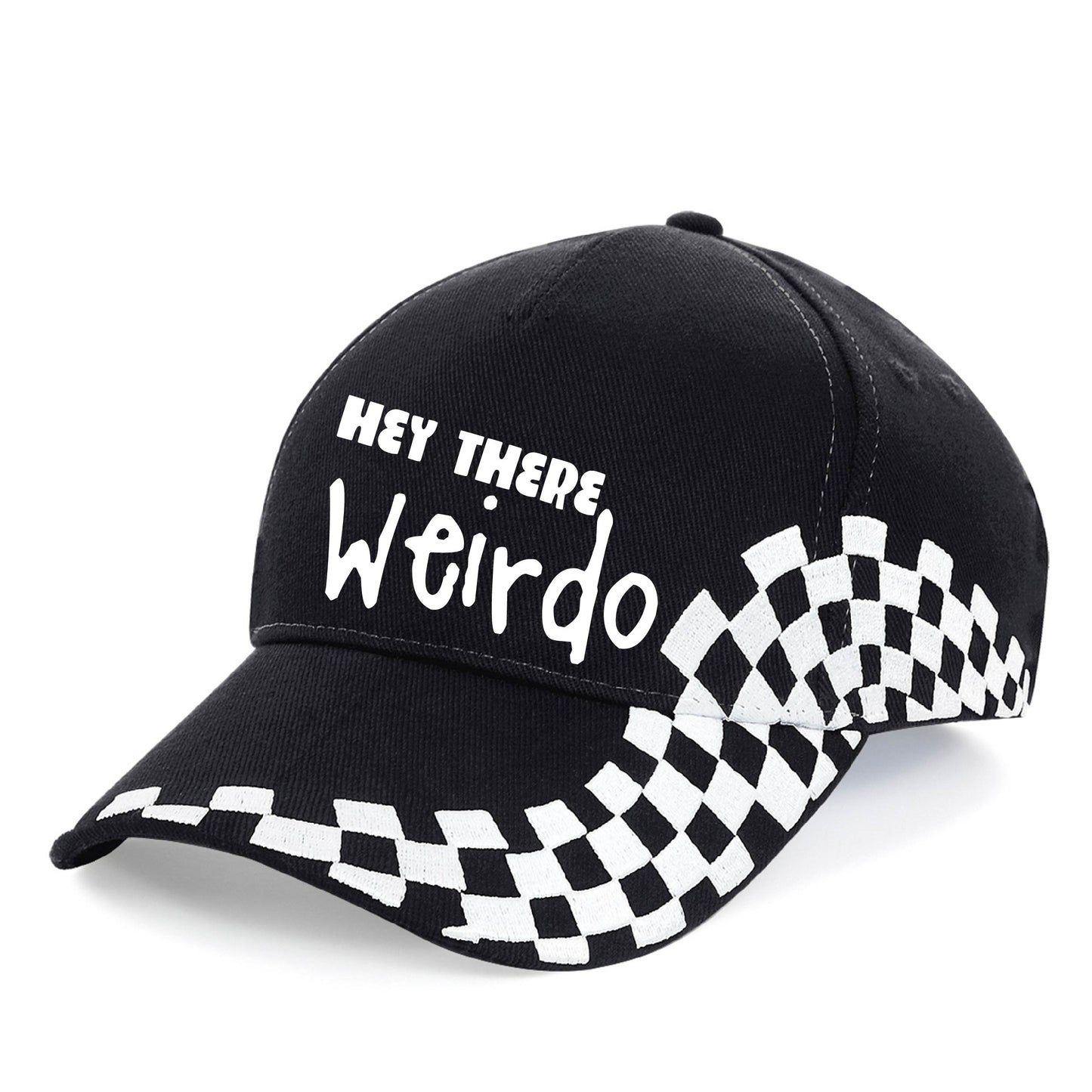 Checkerboard Baseball Cap - Hey there Weirdo