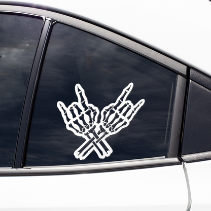 Skeleton Rock Horn Decal