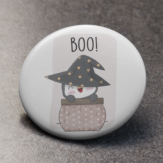 Witchy Boo Penguin- Pin Badge