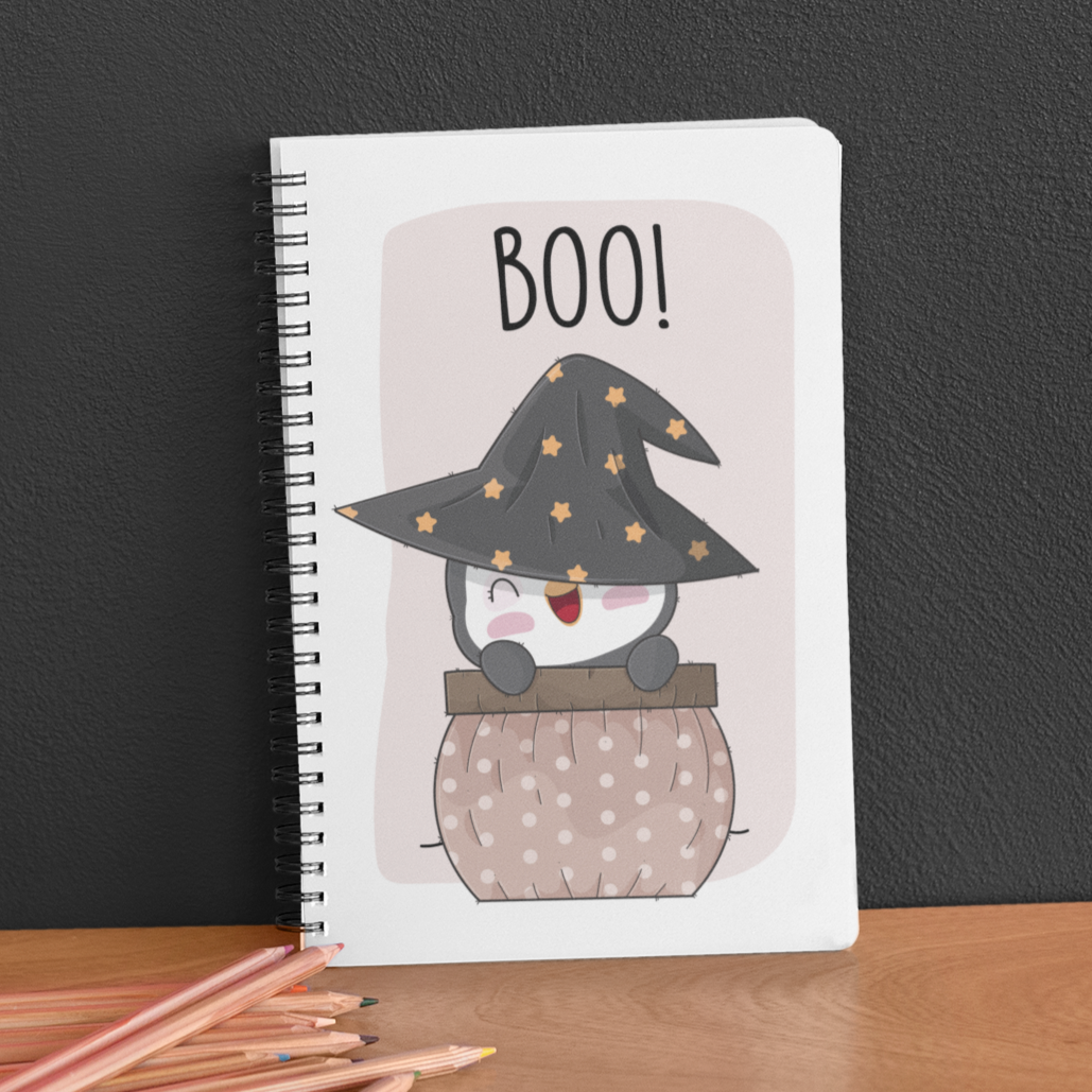 Witchy Boo Penguin Notebook