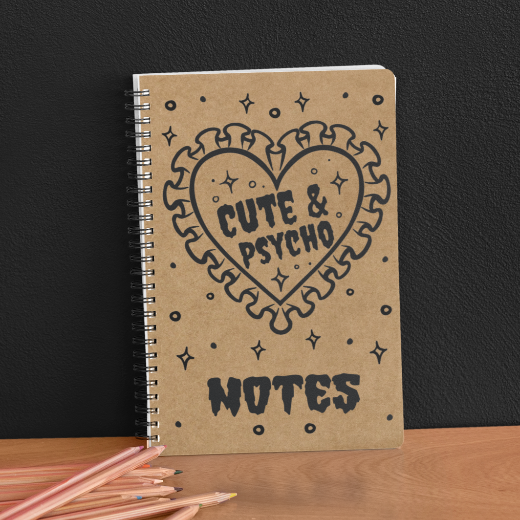 Cute & Psycho Kraft Notebook